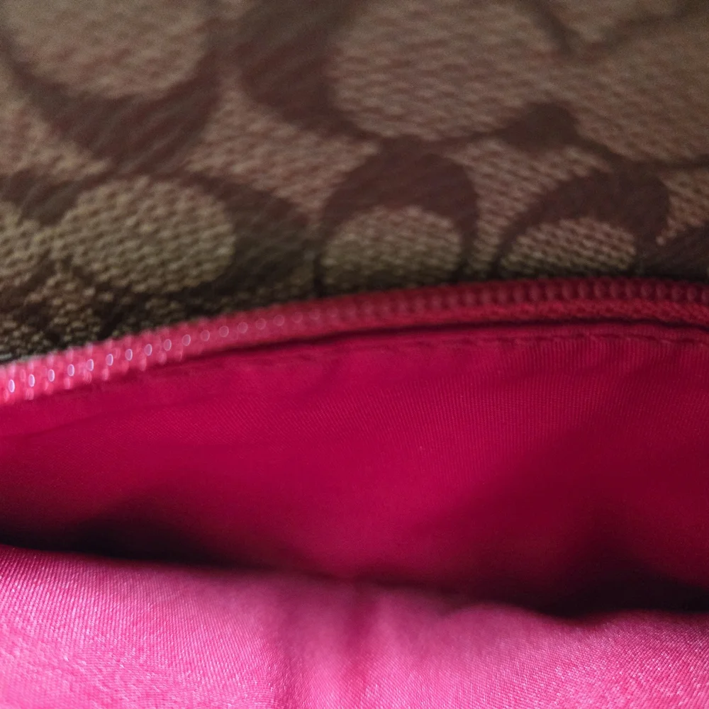 Coach Cherry Red Leather Double Zip Wallet - Picture 7 of 14